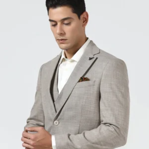 Brown Three Piece Textured Suit - Dayle